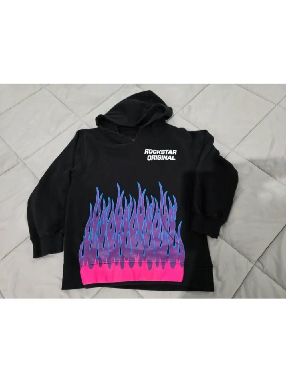 Rockstar Original Girls size 8 purple Pink Flames Hoodie
